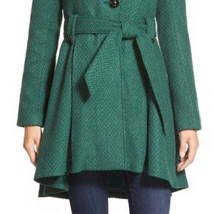 Steve Madden Pleated Skirted Wool Coat